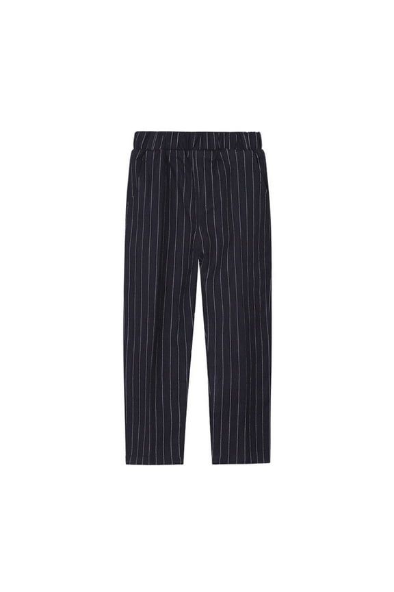 Boy's Flat-front Dress Pant, Straight Leg Fit, Zip Fly & Belt Loops Casual School Uniform Suit Pants Trousers