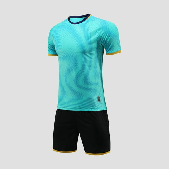 gljltg Boys 5-13Y Children's Gradient Basketball Suit Set Training Kit Sweat Absorbing Side Pockets Soft Breathable Sports Suit for Daily Travel Sports Training Holiday Birthday