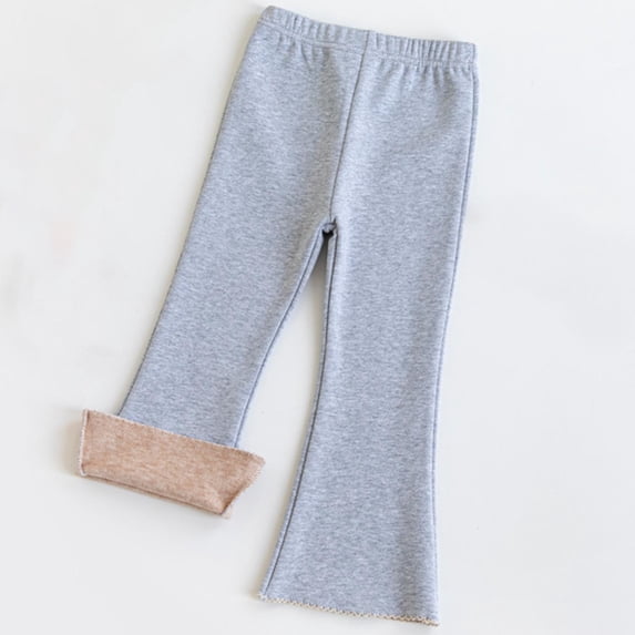 gljltg Boys Girls' Winter Warm Jogger Pant Fleece Lined Elastic Waist Sweatpants Girls Wide Pants Cute Full Length Pants Overalls