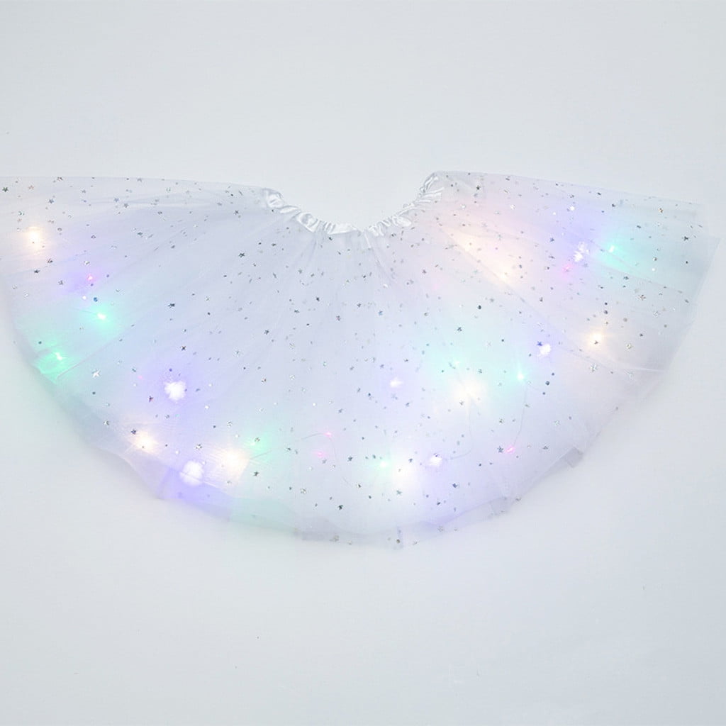 gljltg Girl Tutu Skirts, 2-8 Years Baby Girls Light Up LED Tutu Skirt ...