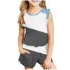 thumbnail image 1 of gljltg Girl's 2 Piece Outfits Sleeveless Round Neck Printed Tank Top and Shorts with Pockets Casual Summer Shorts Sets, 1 of 9