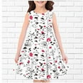 thumbnail image 1 of gljltg Girl's Sleeveless Waist Casual Swing Dress for 4-14T Kids Round Neck Printed Dress, 1 of 3