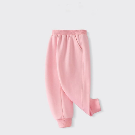 gljltg Girls Boys Cotton Active Jogger Sweatpants,Kids Casual Athletic Solid Pocket Pull On Pants Outside Long Pants Cute Pants Sweatpants