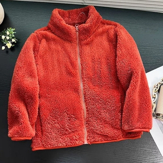 gljltg Girls Boys Fashion Children Comfortable Casual Collar Zipper Stand Collar Solid Color Cardigan Long Sleeve Hoodless Outwear