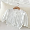 thumbnail image 1 of gljltg Girls Cardigan Sweaters Long Sleeve Cable Knit Button Front Sweater, 1 of 9
