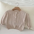 thumbnail image 1 of gljltg Girls Cardigan Sweaters Long Sleeve Cable Knit Button Front Sweater, 1 of 6