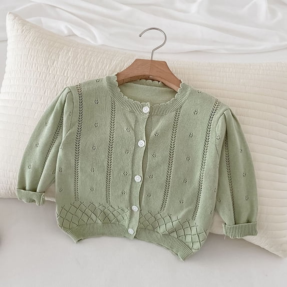 gljltg Girls Cardigan Sweaters Long Sleeve Cable Knit Button Front Sweater