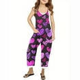 thumbnail image 1 of gljltg Girls' Casual Sleeveless Jumpsuits Spaghetti Strap Loose Romper Long Pants with Pockets, 1 of 5