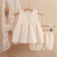 gljltg Girls Clothing Set Cotton Sleeveless Button Back Tank Crop Tops and Botton Short Pants Outfits