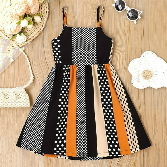 gljltg Girls Dress with Polka Design Girl Party Dress Birthday Floral Dress Girl Suitable for Children