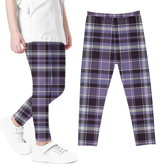 gljltg Girls Lattice Printed Pants High Waist Stretchy Soft Tights Kids Summer Leggings For School Wearing