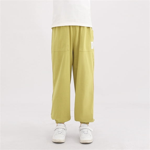 gljltg Girls Quick Dry Active Athletic Joggers, Kids Pull-on Lounge Joggers with Pocket