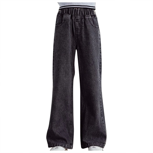 gljltg Girls' Skinny Fit Stretch Denim Jeans Basic Casual Solid Hole Long Pocket Jeans