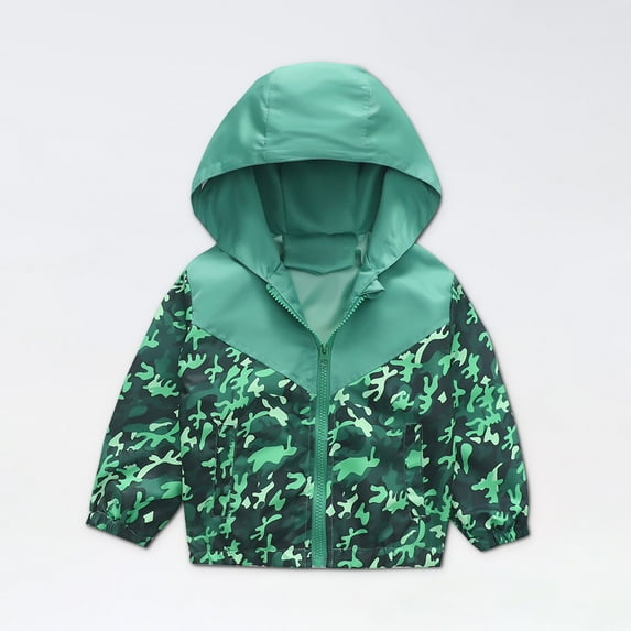 gljltg Kids Boys Girls Fleece Lined Windbreaker Jacket Fashion Prints Hoodie for Fall Winter