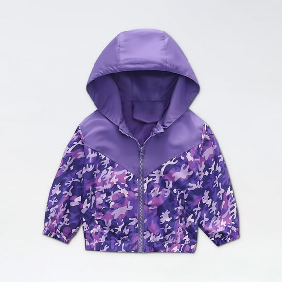 gljltg Kids Boys Girls Fleece Lined Windbreaker Jacket Fashion Prints Hoodie for Fall Winter