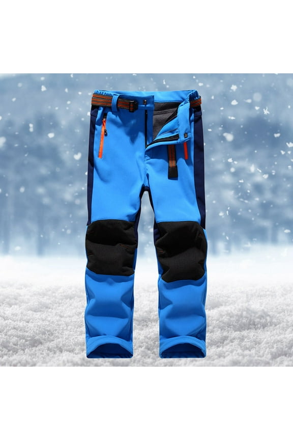 Kids Boys Girls Youth Waterproof Hiking Ski Snow Pants Elastic Waist Warm Insulated Pants 5-14Years