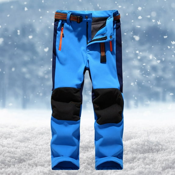 gljltg Kids Boys Girls Youth Waterproof Hiking Ski Snow Pants Elastic Waist Warm Insulated Pants 5-14Years