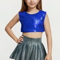 thumbnail image 1 of gljltg Kids' Performance Glitter T-Shirt – Elastic Waist Exposed Waist Design, Soft Acrylic Fabric for Boys & Girls Ages 3-14, Party, Casual & Performance Wear with Shimmer Details, 1 of 4