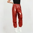 thumbnail image 1 of gljltg Kids' Shiny Leather Face Dance Pants – 75% Cotton Stretch Design for Boys & Girls Ages 3-16, Comfortable Breathable Fabric for Daily, Party & Dance Wear, 1 of 5