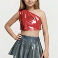 thumbnail image 1 of gljltg Kids' Summer Strapless Glitter T-Shirt – Soft Acrylic Breathable Fabric for Boys & Girls Ages 3-14, Elastic Waist Performance & Party Wear with Shimmer Details, 1 of 4