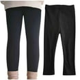 thumbnail image 1 of gljltg Kids Winter Warm Leggings Stretch Girls Faux Leather Fleece Pants Thick Trousers Fall Winter Girls Elastic Pants Fashion Solid Color Brushed Warm Casual Plush Leggings, 1 of 5