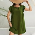 thumbnail image 1 of gljltg Pregnant Short Dress for Women Round Neck Casual Outdoor Summer Stylish Solid Color Flare Short Ruffle Sleeve Shirt Dress Maternity Loose Dress, 1 of 6