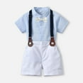 thumbnail image 1 of gljltg Toddler Baby Boy Outfits Boys Gentleman Wedding Suits Set Summer Formal Short Shirt/Suspender 6 Months-6 Years, 1 of 5