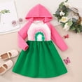 thumbnail image 1 of gljltg Toddler Girls Dresses Winter Hoodie Clothes Rainbow Sequins Long Sleeve Cotton Sweatshirt Toddler Baby Kids Winter Girls Multicolour Mesh Clothes Hooded Dress for Little Kids 3-7 Years, 1 of 8