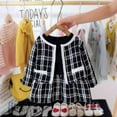 thumbnail image 1 of gljltg Toddler Kids Baby Girls Plaid Skirt Set Long Sleeve Jacket Coat Top, 1 of 5