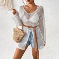 thumbnail image 1 of gljltg Women's Beach Cover Up Shirts Bikini Coverups Swimsuit Beach Dress Cotton Button Down Casual Long Sleeve Beachwear Loose Cardigan Blouse Tops Swimwear, 1 of 9
