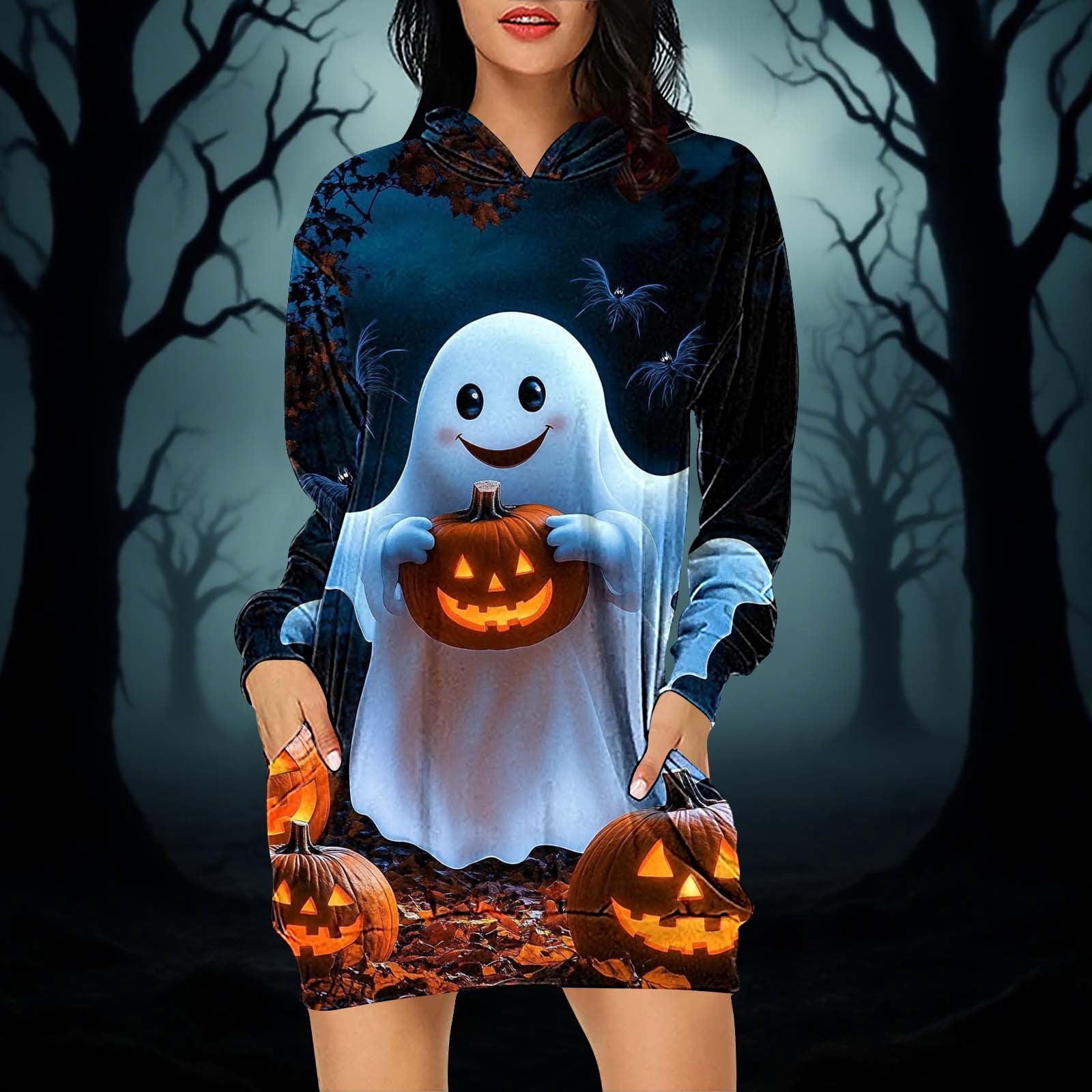 halloween knit dress Women's Halloween Bandage Art Cozy Knit Mini Sweater Dress
