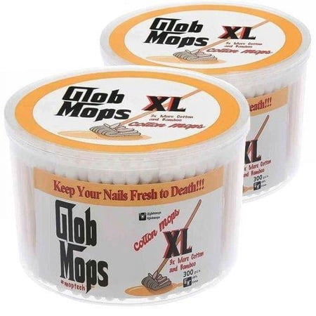 glob mops xl cotton swabs 2-pack bundle | extra absorbent | eco-friendly | 600 total mops