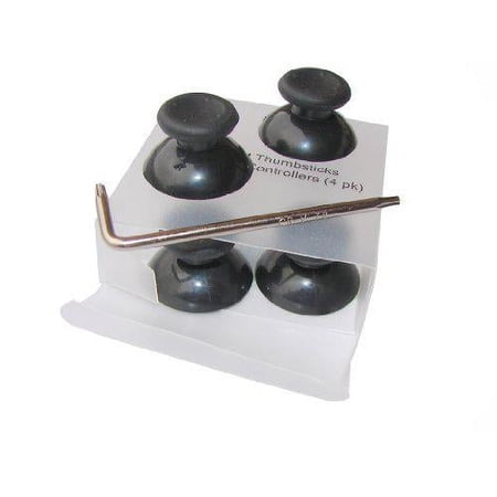 global game gear ggg0024 black xbox 360 replacement thumbsticks (4 pack) plus torx ts8 security screwdriver l key replace your controller joystick