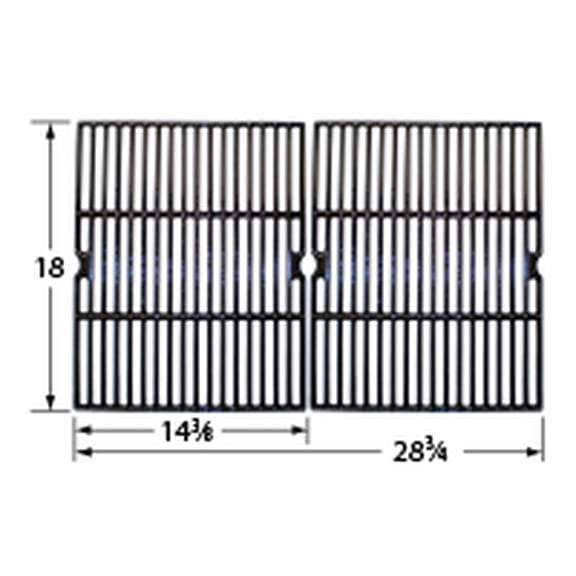 gloss finish porcelain coated cast iron cooking grid, 17.4375" x 27.375"