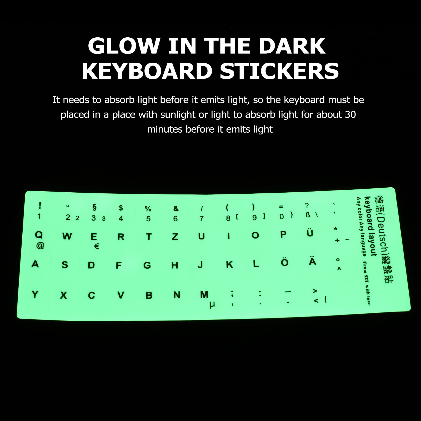 glow in the dark keyboard stickers 1 Sheet Glow In The Dark Keyboard