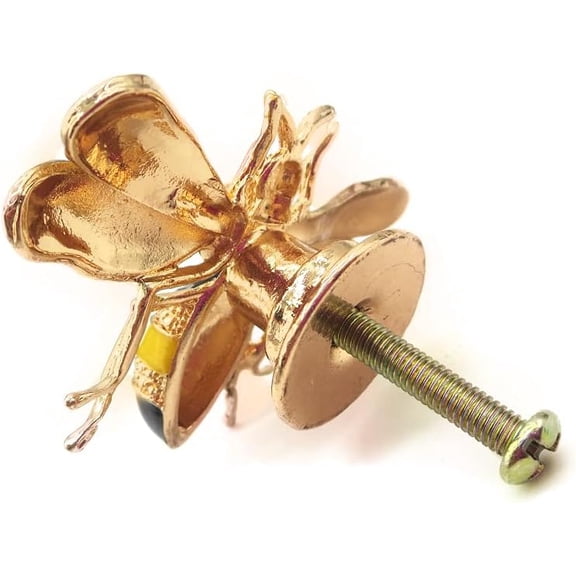 glrovazas Bee Cabinet Knob 6 Pcs Single Hole Insect Handle Rhinestone Decoration Accessories Furniture Door Hardware Pull Bedroom Kitchen Cabinet Drawer Shoe Cabinet Closet Bedside Table Pull