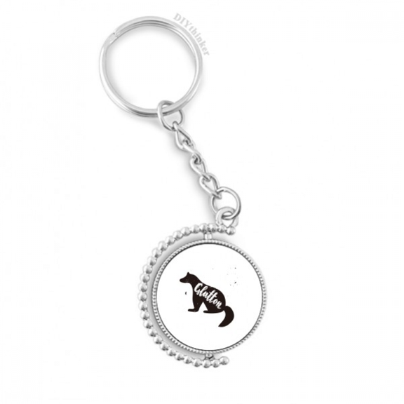 glutton black and white animal rotatable keyholder disc accessories chain clip