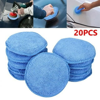10 Pcs Car Wax Applicator Pads Kit 5 inch Microfiber Sponge Applicators  Soft Foam Waxing Pads (Blue)