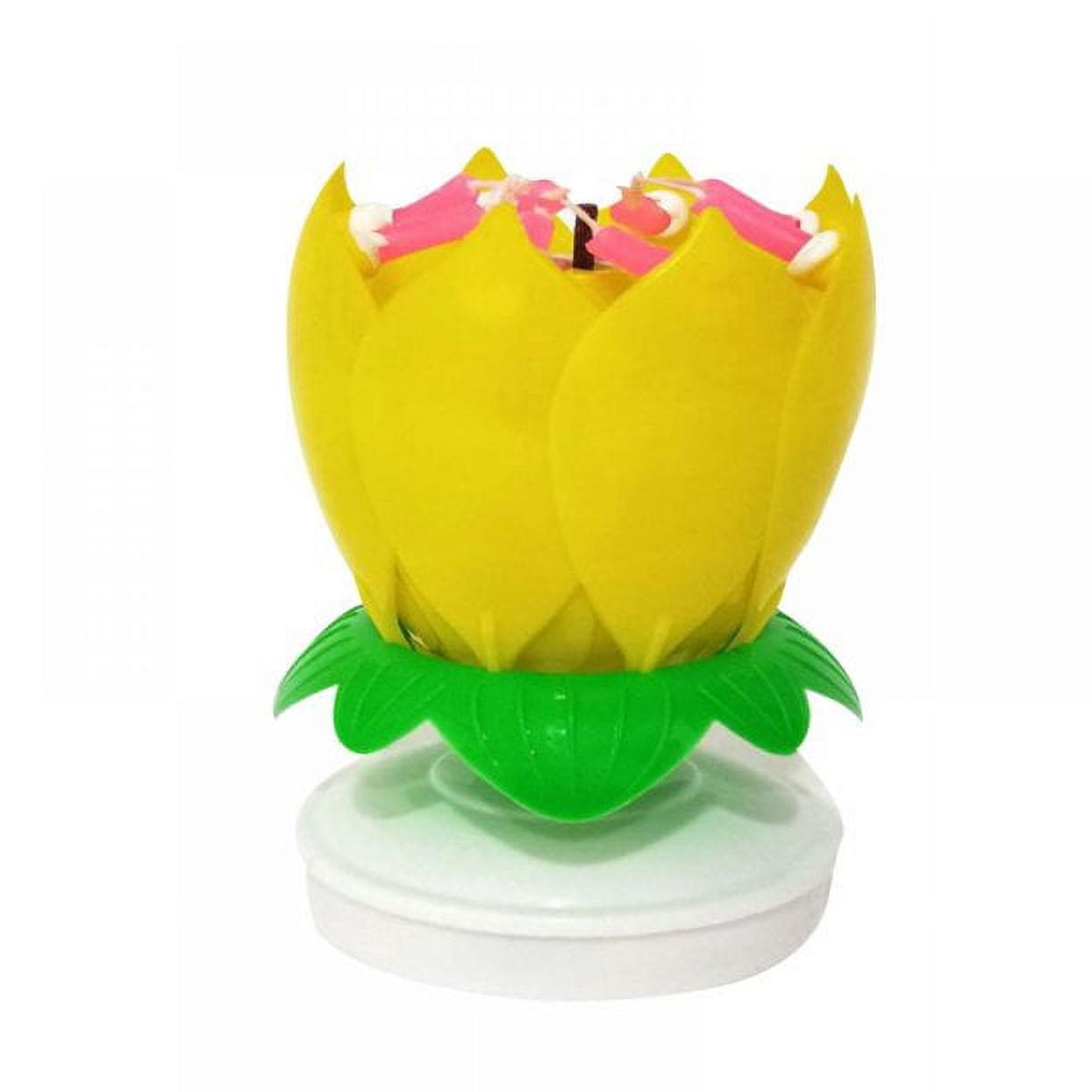 gluttony Lotus Flower Musical Birthday Candle Rotating Spin Magic Cake