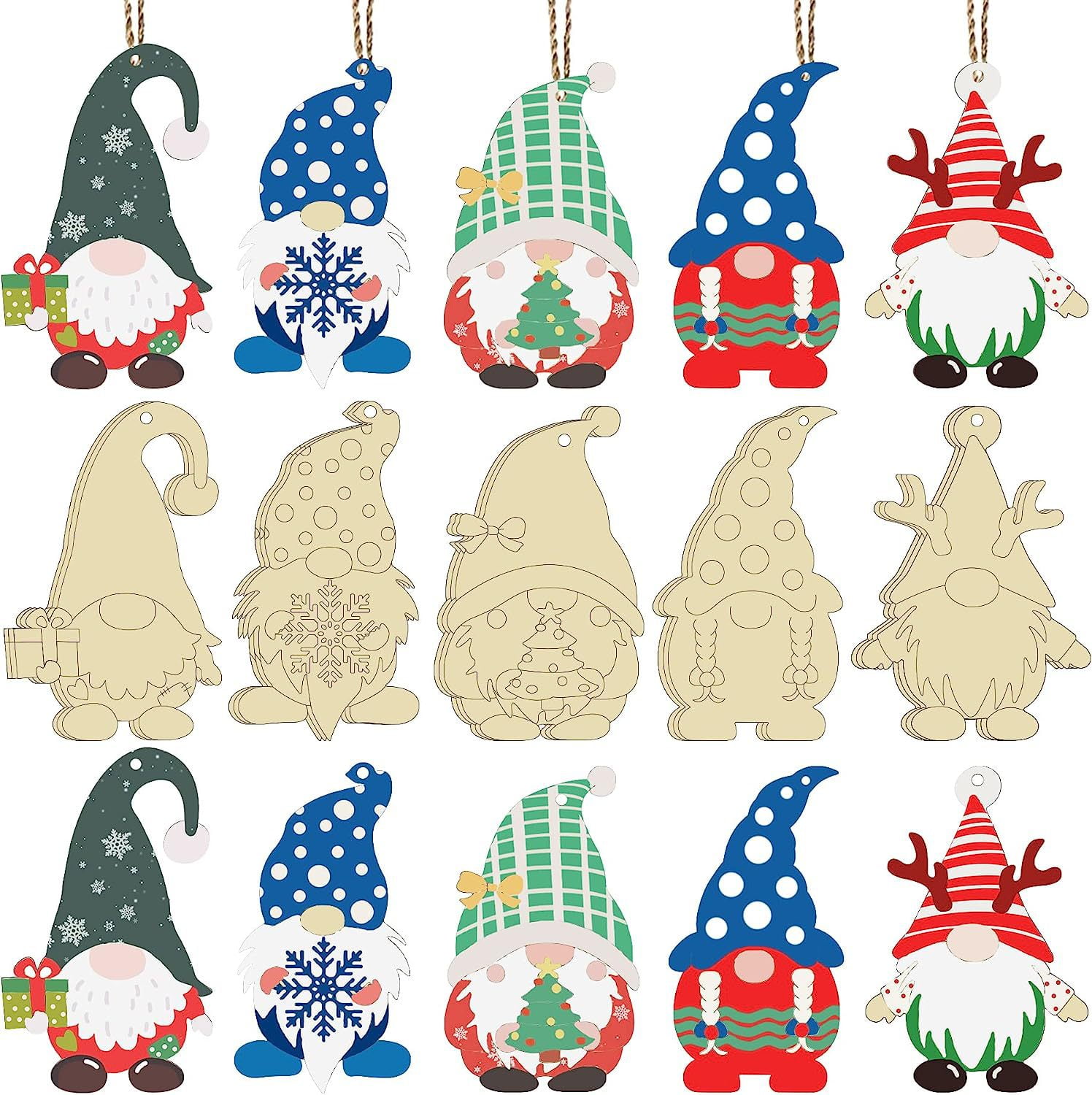 gnome wood cutouts 25pcs Unfinished Wood Chips Gnome Shape Wood Cutouts