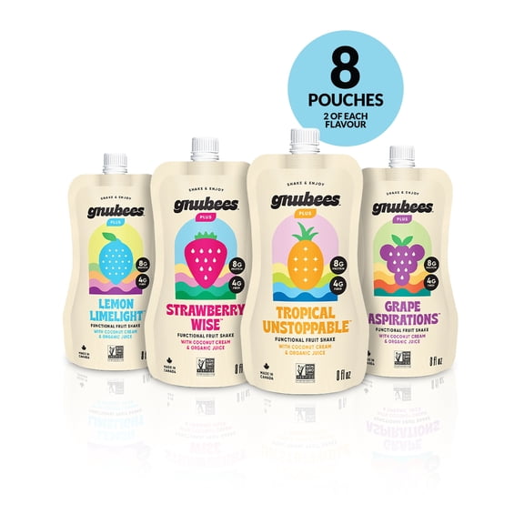 gnubees 8.5oz, Pack of 8 Pouches (Sample Pack - 2 Each Flavor)
