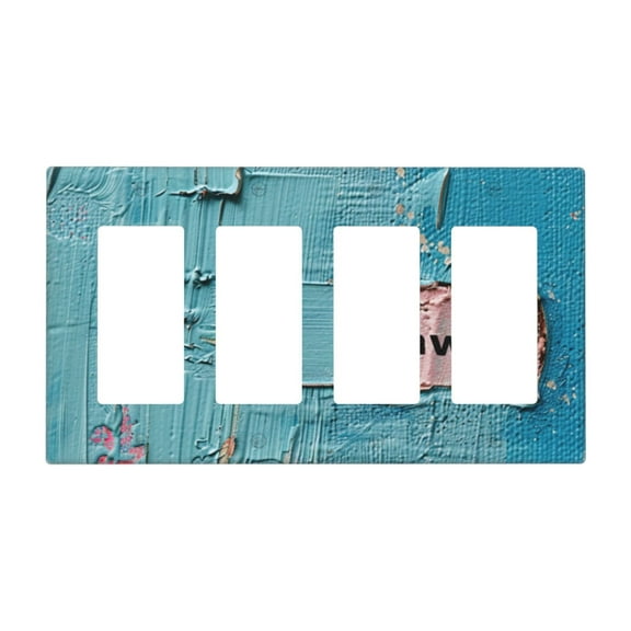go away Switch Cover Decorative Wall Plate / 4-Gang 4-Decor / Standard Size 4.5x8 in