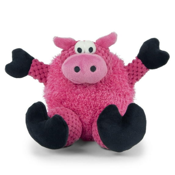 goDog Checkers Sitting Dog Toy - Pig