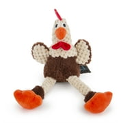 goDog® Checkers? Skinny Brown Rooster Just for Me? with Chew Guard Technology? Durable Plush Squeaker Dog Toy, Mini