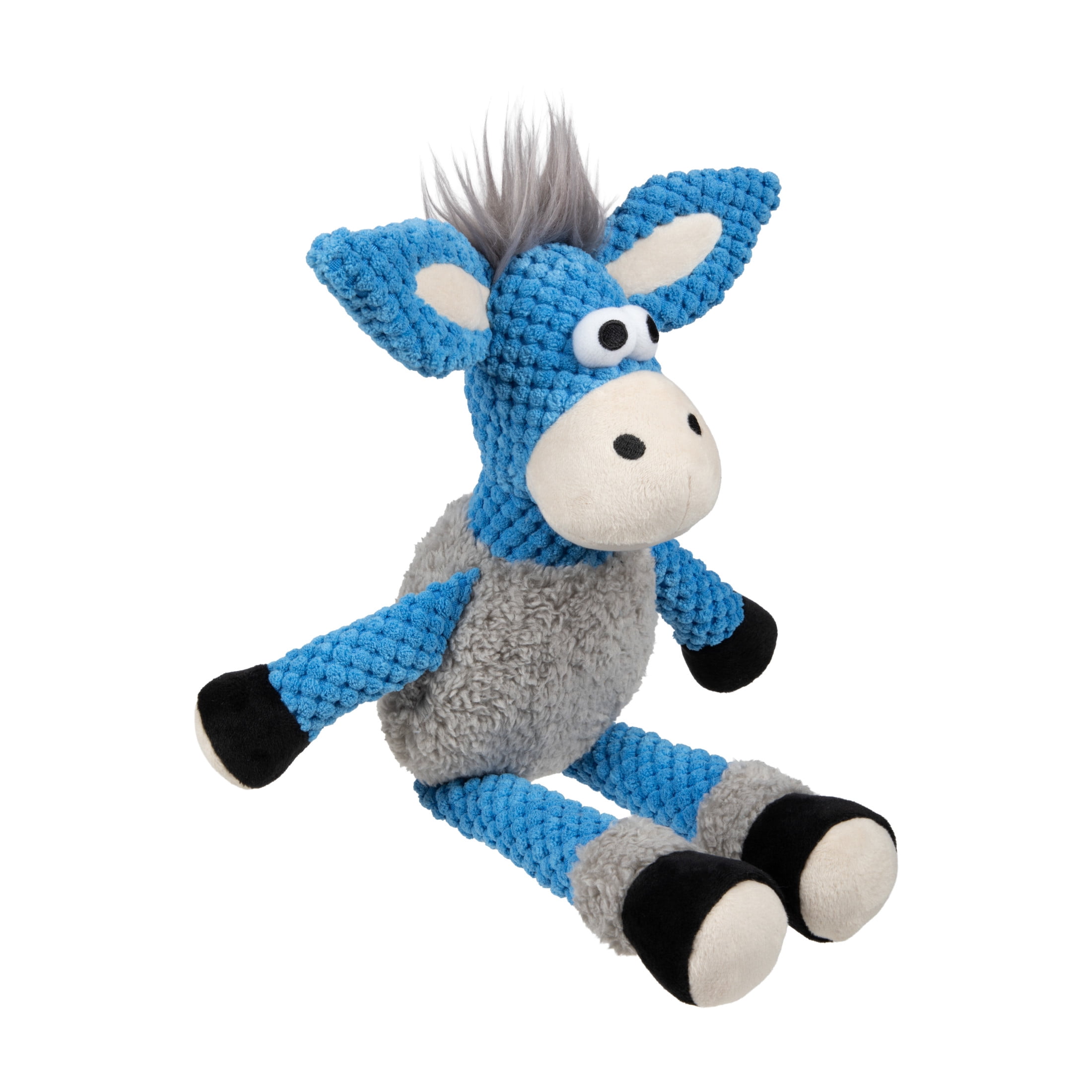 goDog Farm Friends Skinny Derby Donkey Squeaky Dog Toy, Plush with Chew Guard Technology, Medium, 1 Count