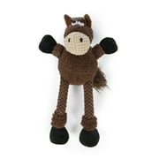 goDog Checkers Skinny Horse Squeaky Plush Dog Toy, Chew Guard Technology - Large