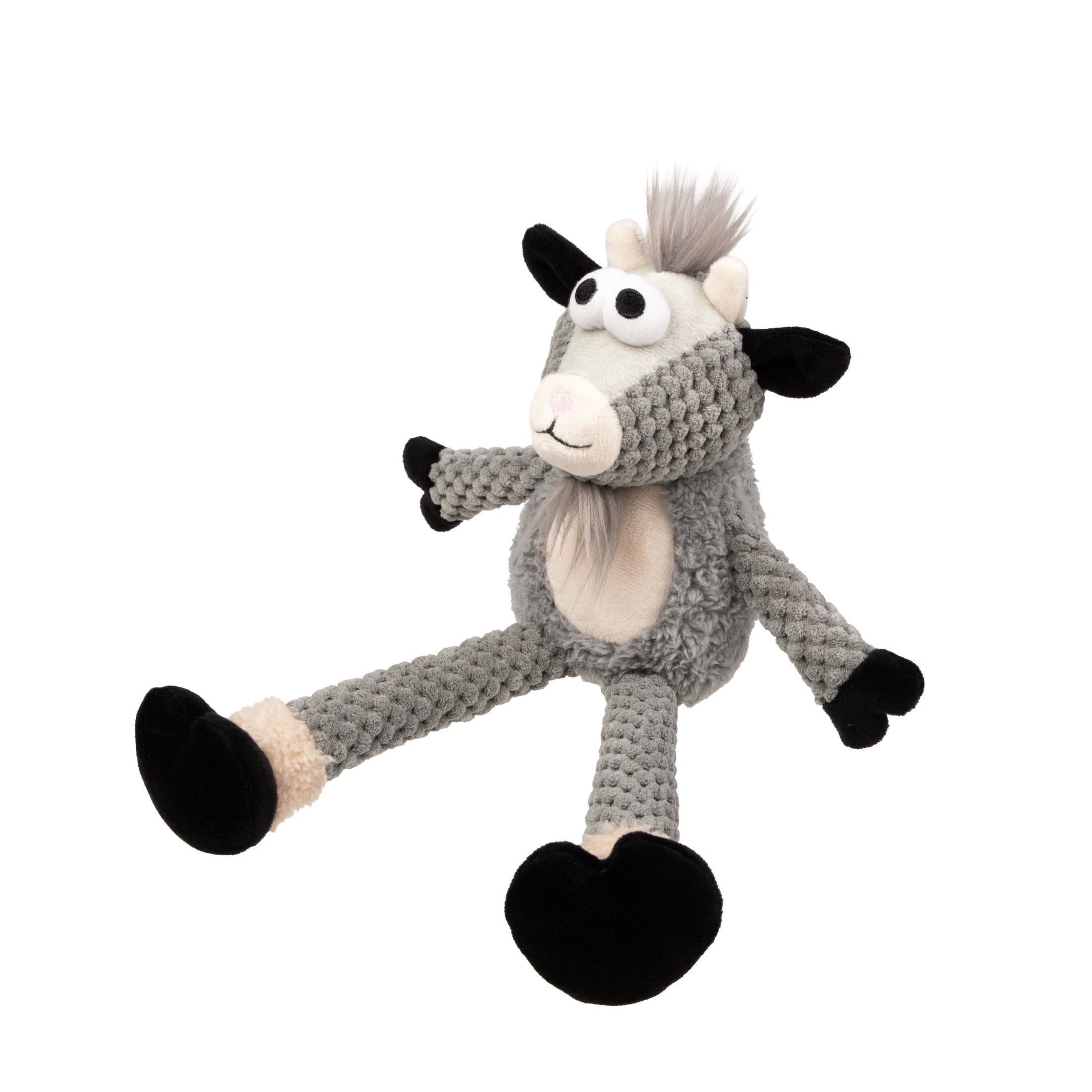 goDog Farm Friends Skinny Derby Donkey Squeaky Dog Toy, Plush with Chew Guard Technology, Medium, 1 Count