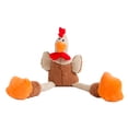 thumbnail image 1 of goDog Checkers Skinny Rooster Squeaky Plush Dog Toy, Chew Guard Technology - Brown, Large, 1 of 9