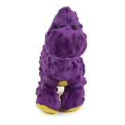 goDog Dinos Bruto Squeaky Plush Dog Toy, Chew Guard Technology, Purple, Large