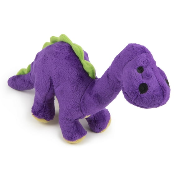 goDog® Dinos™ Bruto with Chew Guard Technology™ Durable Plush Squeaker Dog Toy, Small, Purple
